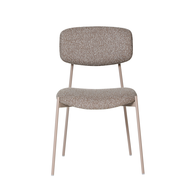 Стул Doe без подлокотников коричневый бежевые ножки