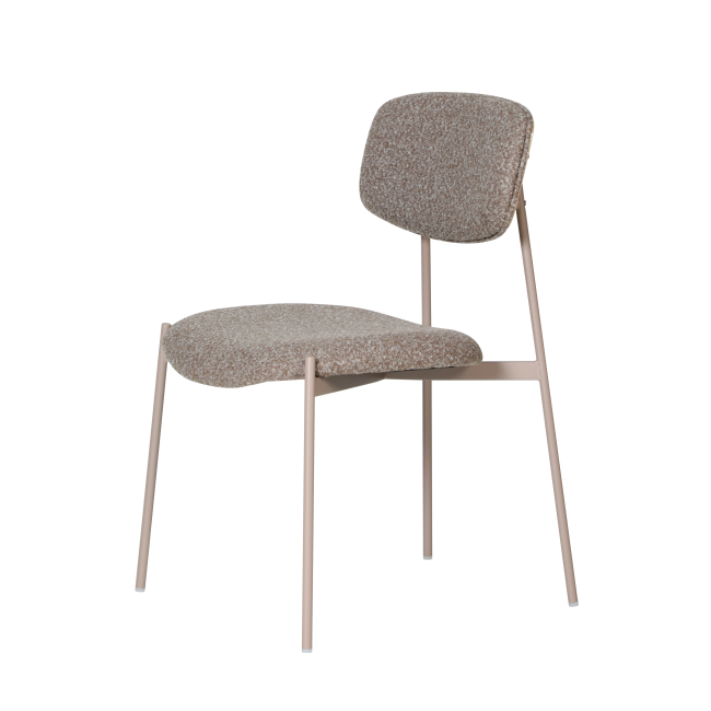 Стул Doe без подлокотников коричневый бежевые ножки