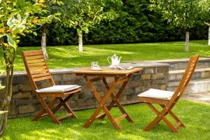 Складной кофейный комплект из акации KARO с высоким столом  Joygarden