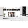 Сидней модульная стенка для гостиной № 86 цвет белый/чёрный/МДФ белый глянец