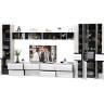 Сидней модульная стенка для гостиной № 86 цвет белый/чёрный/МДФ белый глянец