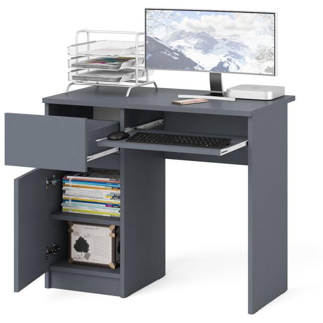 Стол компьютерный Мори МС-1 левый цвет графит