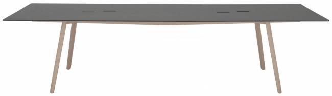 Стол ламинированный с каналом для протяжки проводов Squid OF тортора, антрацит 2990х1200х730 мм