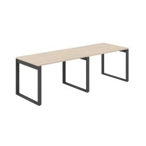 AG.177.AR.L.72.AN / Рабочая станция s-b-s 2400х800х750 / профиль О-образный: 70х20 антрацит; лючок: серебро; столешница: акация равелло