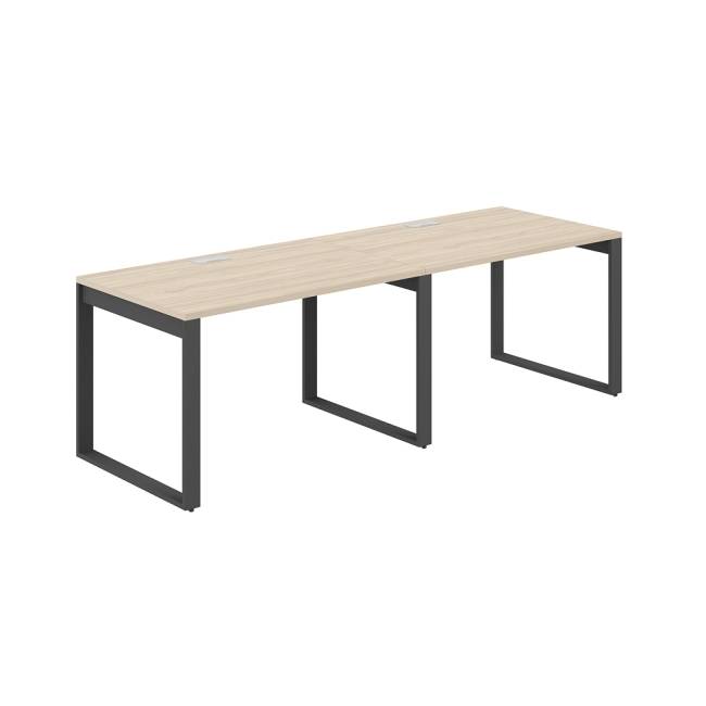 AG.177.AR.L.72.AN / Рабочая станция s-b-s 2400х800х750 / профиль О-образный: 70х20 антрацит; лючок: серебро; столешница: акация равелло