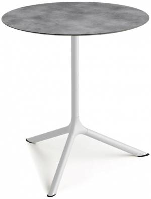 Стол ламинированный обеденный Tripe Maxi белый, цементный Ø800х740 мм