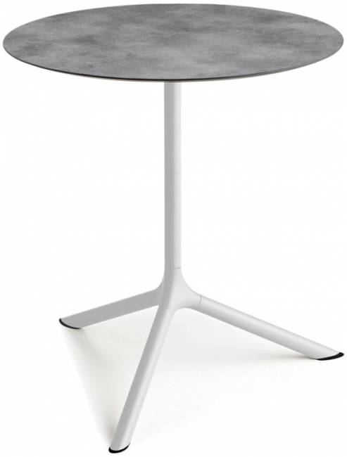 Стол ламинированный обеденный Tripe Maxi белый, цементный Ø800х740 мм