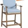 Кресло полубарное деревянное с подушками Apoyo грецкий орех, голубой 620х605х1005 мм