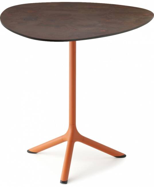 Стол ламинированный обеденный складной Tripe Folding терракотовый, кортен 640х640х740 мм