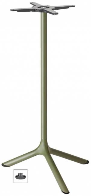 Стол ламинированный барный Tripe оливковый, состаренный дуб тортора Ø600х1100 мм