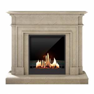 Биокамин в мраморном портале SteelHeat Vancouver (Стекло + Стемалит)