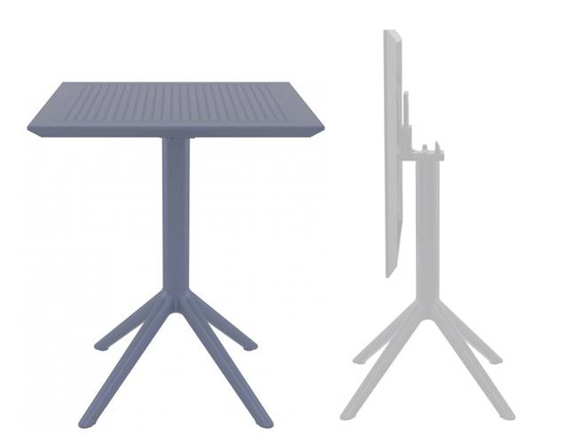 Стол пластиковый складной Sky Folding Table 60 темно-серый 600х600х740 мм