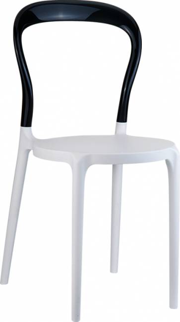 Стул пластиковый Mr Bobo белый, черный 420х500х850 мм