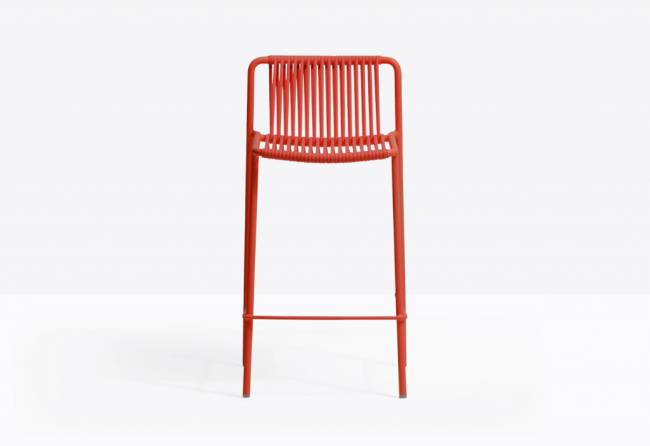 Стул металлический полубарный Tribeca красный 485х450х885 мм