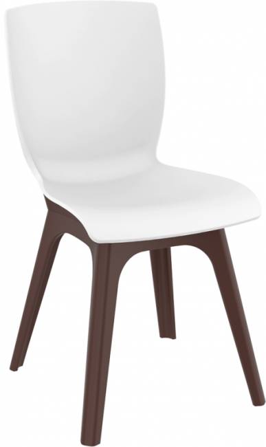 Стул пластиковый Mio-PP коричневый, белый 440х560х840 мм