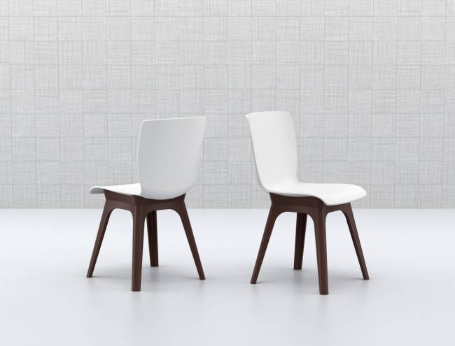 Стул пластиковый Mio-PP коричневый, белый 440х560х840 мм