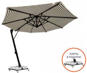 Зонт профессиональный Ø3 м Banana черный, белый, темная полоска Ø3000 мм