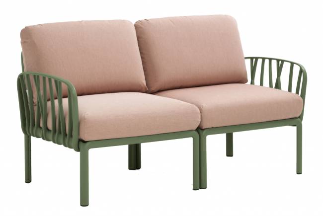 Диван пластиковый с подушками Komodo 2 агава, розовый 1440х780х880 мм