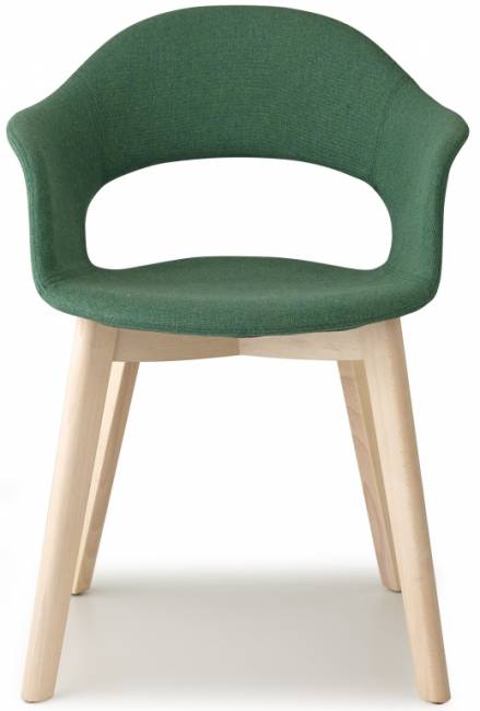 Кресло с обивкой Natural Lady B Pop отбеленный бук, зеленый 570х600х820 мм