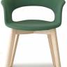 Кресло с обивкой Natural Lady B Pop отбеленный бук, зеленый 570х600х820 мм