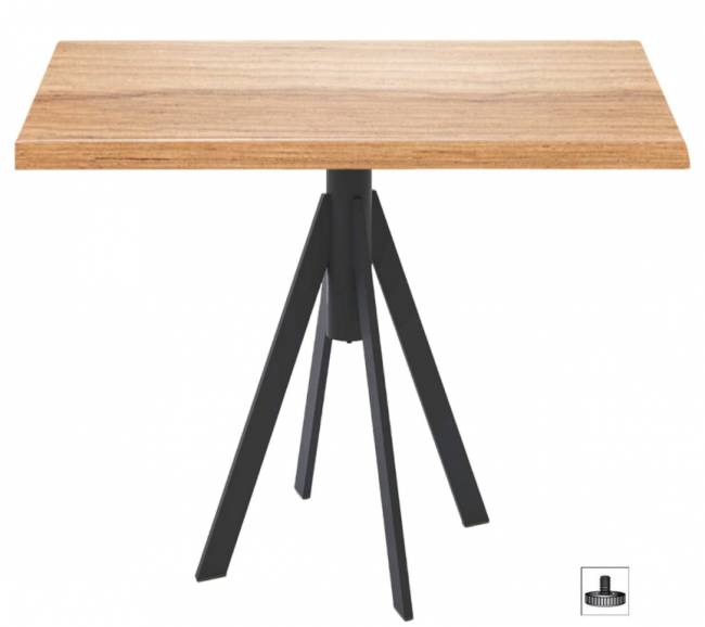 Стол обеденный Fuoz Werzalit Woodart черный, кокоболо 800х800х750 мм