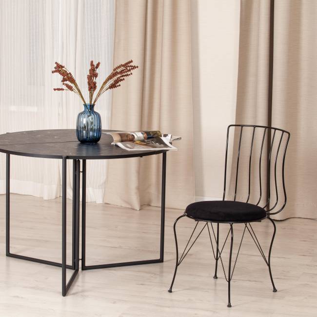 Стул LALITA (mod. 172) металл/ткань,  44 х 51.5 х 85 см, Black (черный) (Комплект из 2 шт.) Black (черный) металл/ткань