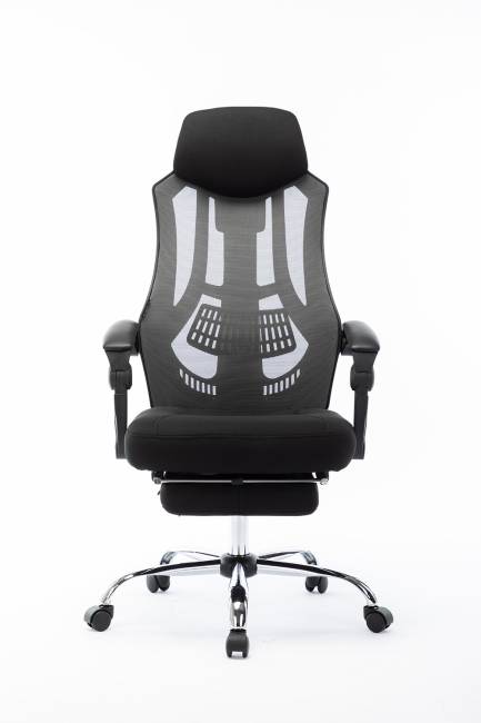 Кресло офисное / 007 Нью / 007 NEW / черный пластик / черная ткань / черная сетка