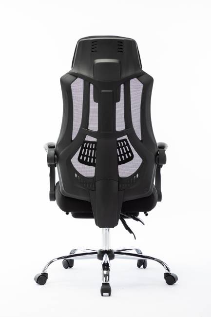 Кресло офисное / 007 Нью / 007 NEW / черный пластик / черная ткань / черная сетка