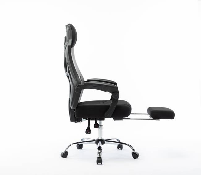 Кресло офисное / 007 Нью / 007 NEW / черный пластик / черная ткань / черная сетка