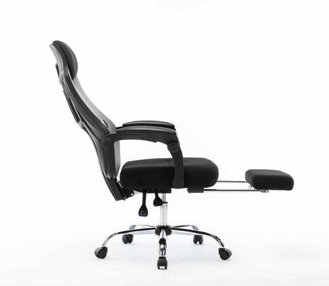 Кресло офисное / 007 Нью / 007 NEW / черный пластик / черная ткань / черная сетка