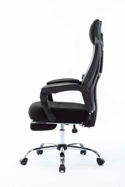 Кресло офисное / 007 Нью / 007 NEW / черный пластик / черная ткань / черная сетка