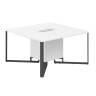 SP.0101.WH.WH.AN / Стол переговорный 1400х1400х750 / столешница:белый, подстолье:белый, металлокаркас:антрацит, лючок:белый