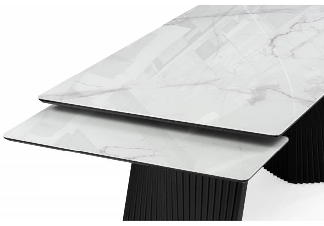 Вейв 140(200)х80 кристл белый мрамор / черный