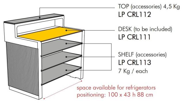 Стойка пластиковая барная светящаяся Cordiale Lighting 1200х700х1100 мм