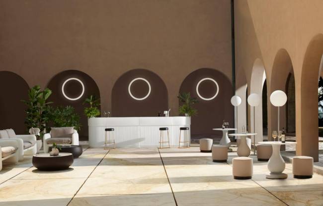 Стойка пластиковая барная светящаяся Cordiale Lighting 1200х700х1100 мм