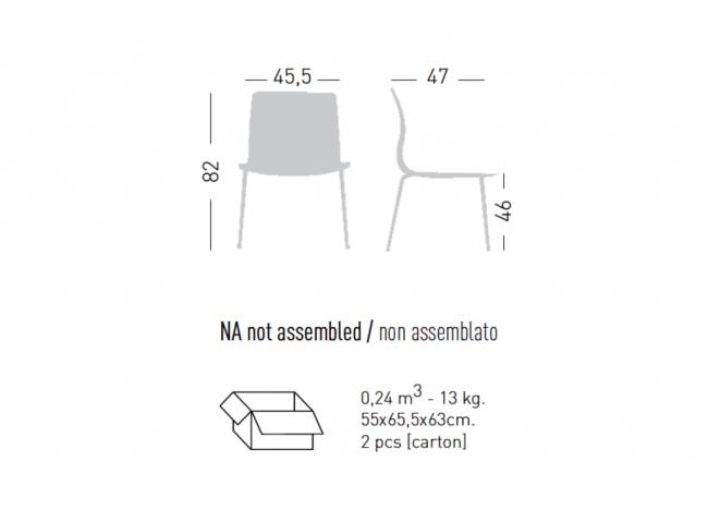 Стул на металлокаркасе с обивкой Slot M NA 455х470х820 мм
