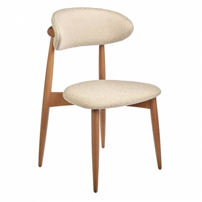 Стул Lucas латте букле с ножками цвета орех Стул Lucas латте букле с ножками цвета орех