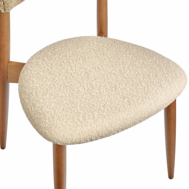 Стул Lucas латте букле с ножками цвета орех Стул Lucas латте букле с ножками цвета орех