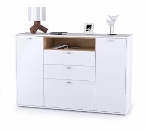 Комод Бэль в гостиную цвет дуб крафт золотой/белый премиум