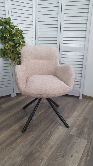 Стул KAROL 180 град. поворот. 3018-10 бежевый, шенилл/ черный каркас, ®DISAUR