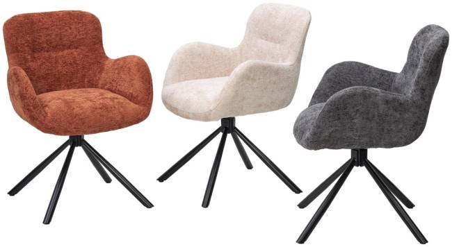 Стул KAROL 180 град. поворот. 3018-10 бежевый, шенилл/ черный каркас, ®DISAUR