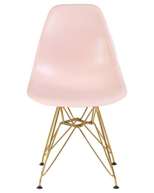 Набор 4 шт Стул обеденный DOBRIN DSR, ножки золотые, цвет светло-розовый (PK-02)
