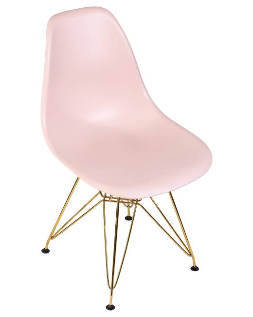 Набор 4 шт Стул обеденный DOBRIN DSR, ножки золотые, цвет светло-розовый (PK-02)