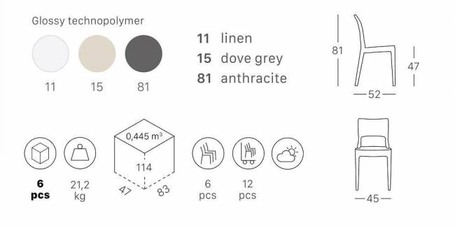 Стул пластиковый Scab Design, Isy Technopolymer