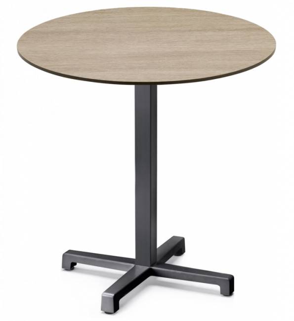 Стол ламинированный обеденный Cross антрацит, состаренный дуб тортора Ø700х740 мм