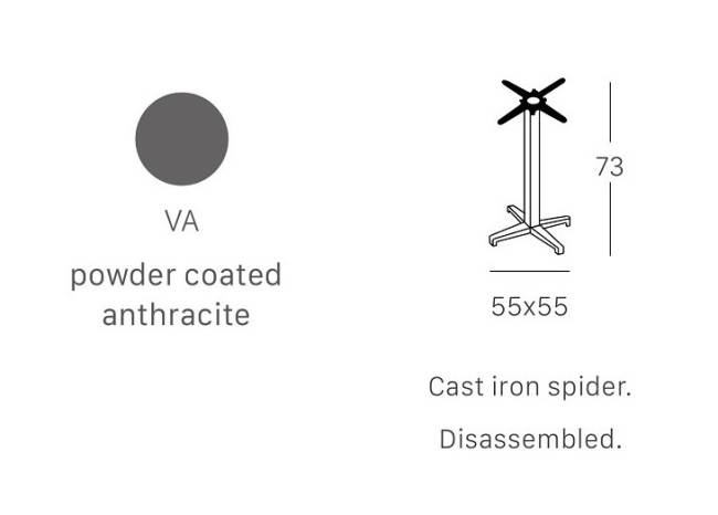 Стол ламинированный обеденный Cross антрацит, состаренный дуб тортора Ø700х740 мм
