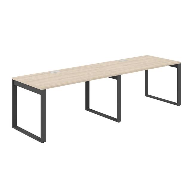 AG.178.AR.L.72.AN / Рабочая станция s-b-s 2800х800х750 / профиль О-образный: 70х20 антрацит; лючок: серебро; столешница: акация равелло