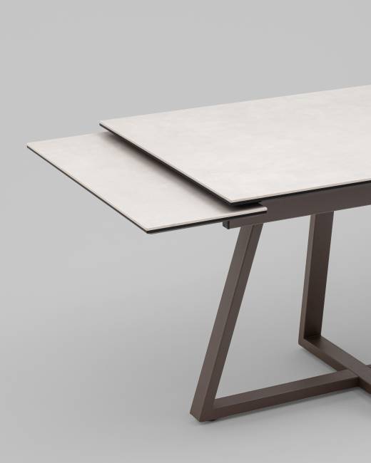 Стол Керас 120-180/80/75, столешница керамика Carmen light grey