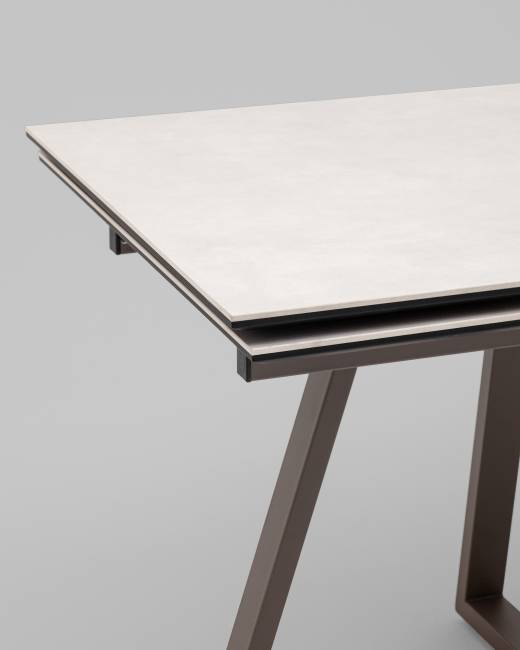 Стол Керас 120-180/80/75, столешница керамика Carmen light grey