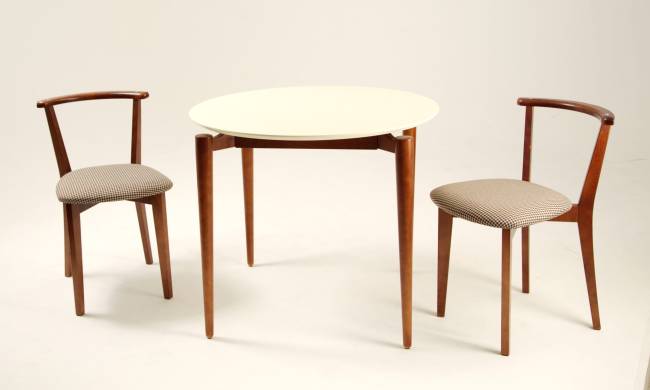 Стол Pawook К 90 орех/слоновая кость